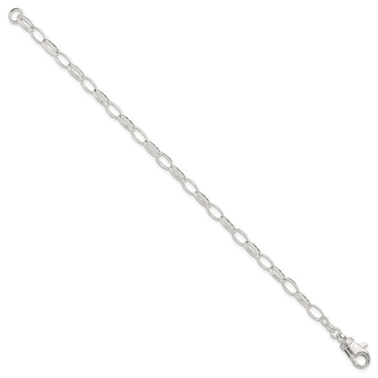 Sterling Silver 10 Inch Solid Polished Fancy Link Anklet