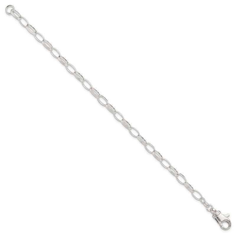 Sterling Silver 10 Inch Solid Polished Fancy Link Anklet