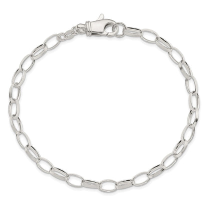 Sterling Silver 10 Inch Solid Polished Fancy Link Anklet
