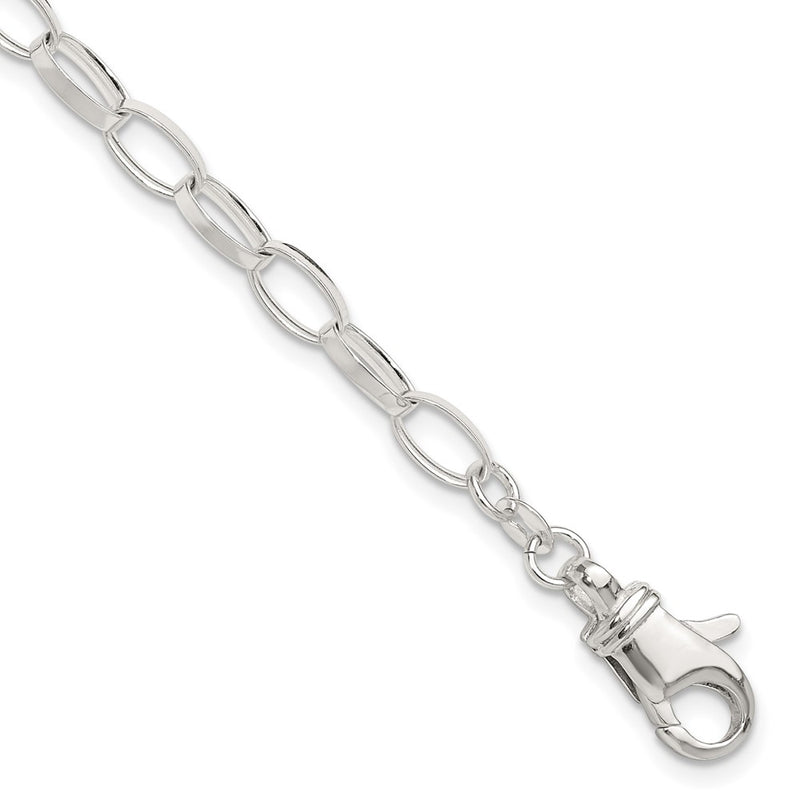 Sterling Silver 10 Inch Solid Polished Fancy Link Anklet