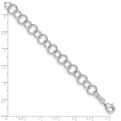 Sterling Silver 9Inch Polished Fancy Link Anklet