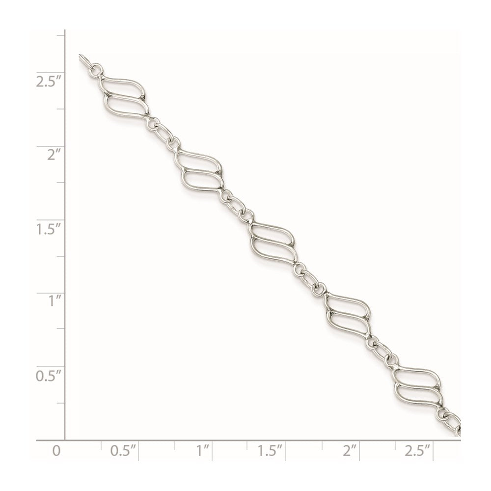 Sterling Silver Fancy Polished Chain Bracelet