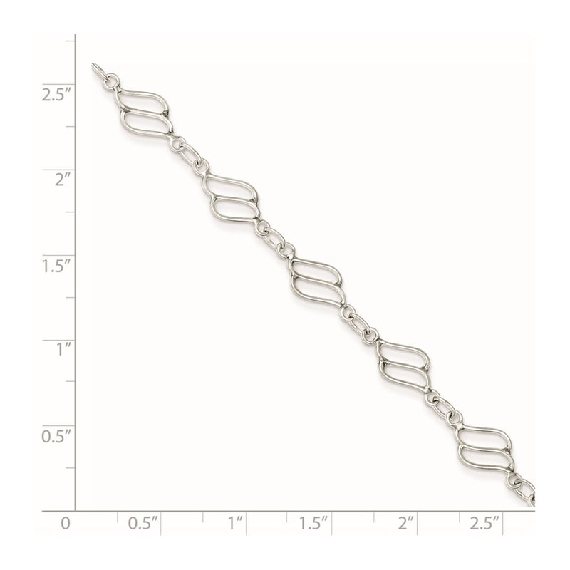 Sterling Silver Fancy Polished Chain Bracelet