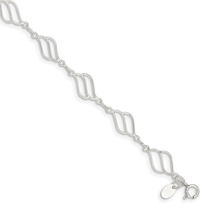 Sterling Silver Fancy Polished Chain Bracelet