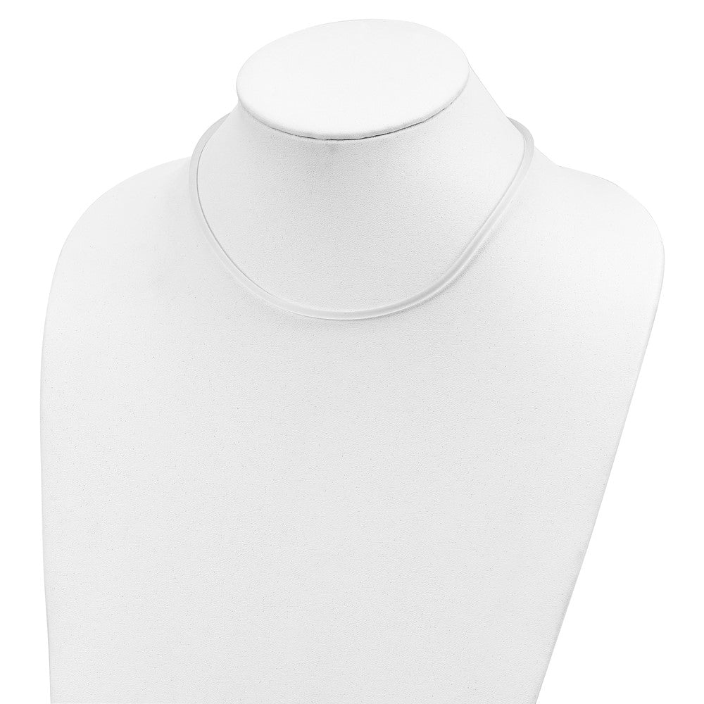 Sterling Silver 18Inch 3mm Frosted Clear Rubber Cord Necklace