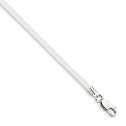 Sterling Silver 18Inch 3mm Frosted Clear Rubber Cord Necklace