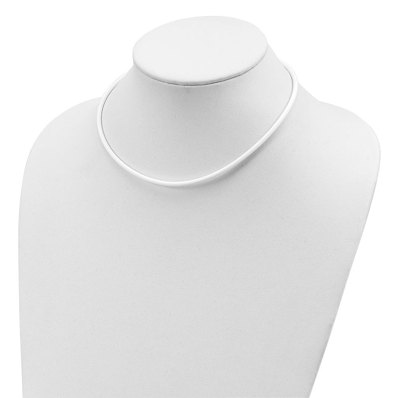 Sterling Silver 16Inch 3mm White Rubber Cord Necklace