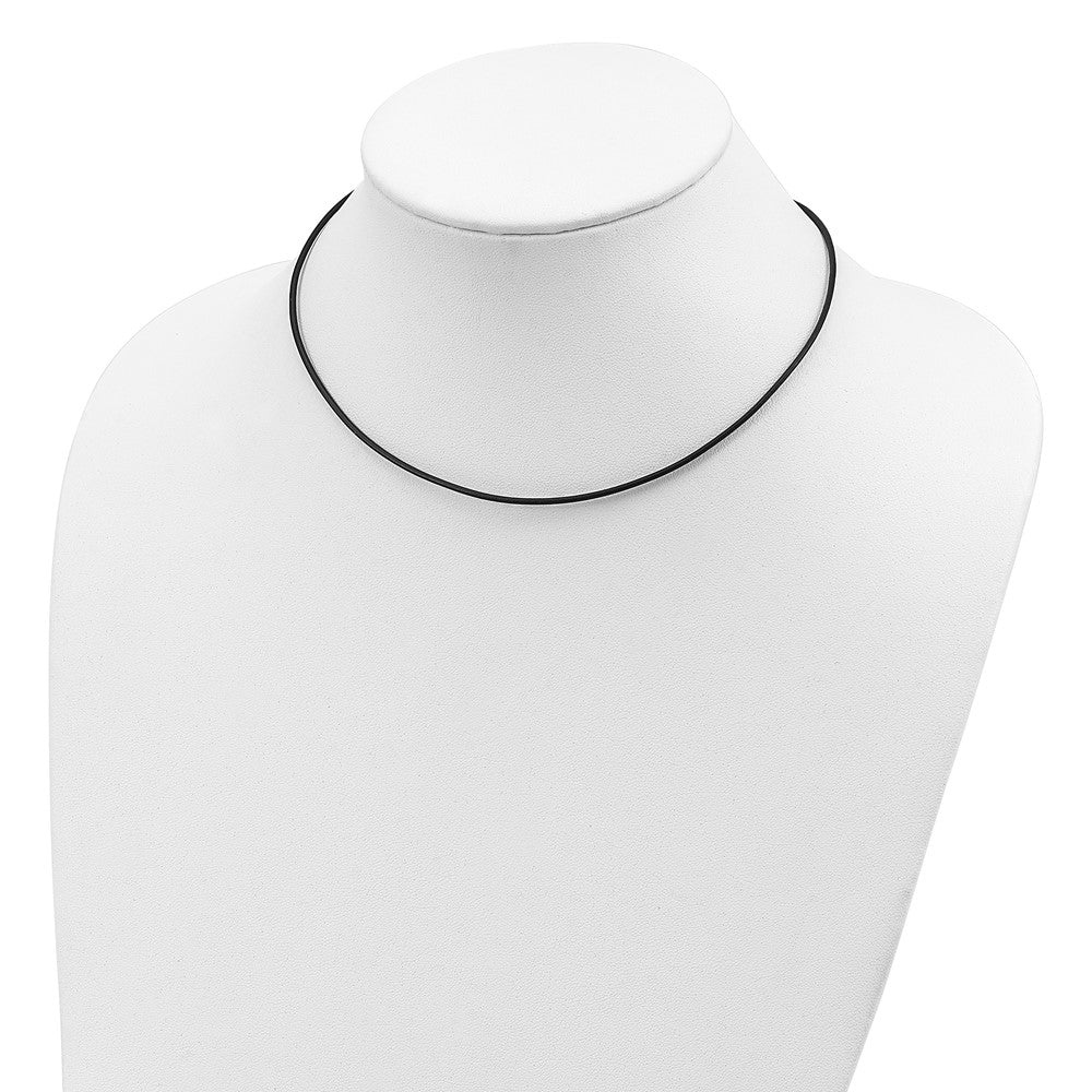 Sterling Silver 18Inch 1.5mm Black Leather Cord Necklace
