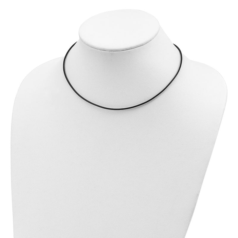 Sterling Silver 20Inch 1.5mm Black Leather Cord Necklace