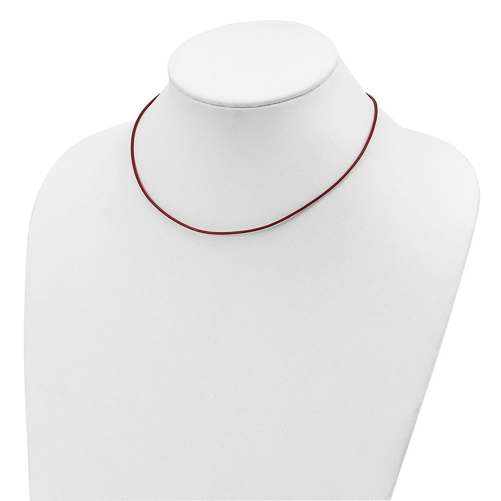 Sterling Silver 16Inch 1.5mm Poppy Leather Cord Necklace