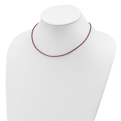 Sterling Silver 18Inch 1.5mm Poppy Leather Cord Necklace