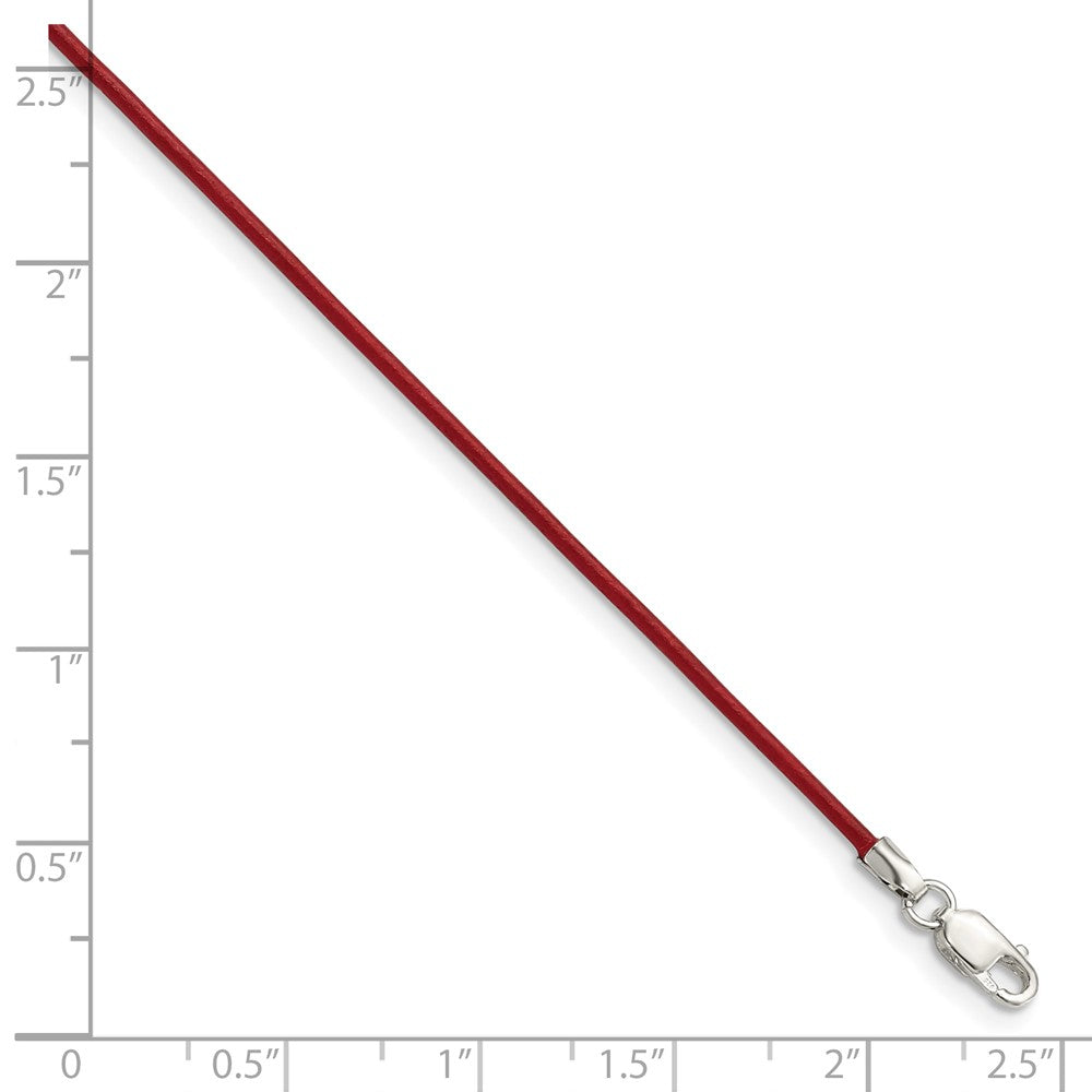 Sterling Silver 16Inch 1.5mm Poppy Leather Cord Necklace