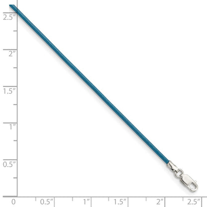 Sterling Silver 18Inch 1.5mm Cornflower Leather Cord Necklace