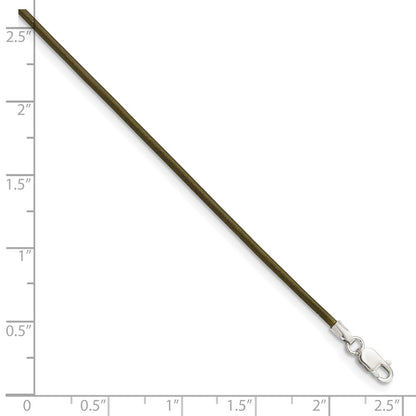 Sterling Silver 18Inch 1.5mm Olive Leather Cord Necklace