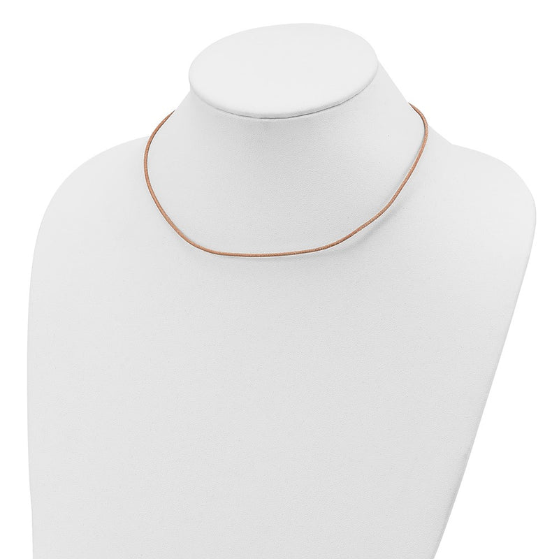Sterling Silver 16Inch 1.5mm Natural Leather Cord Necklace