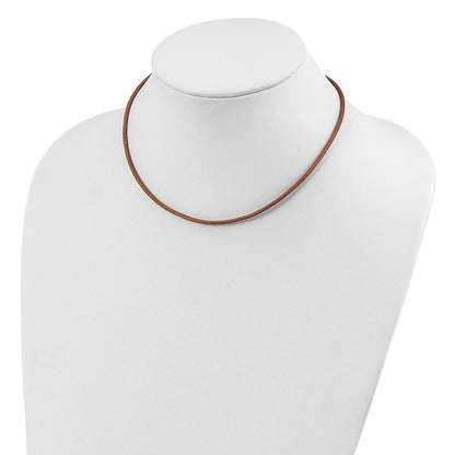 Sterling Silver 18Inch 2mm Natural Leather Cord Necklace