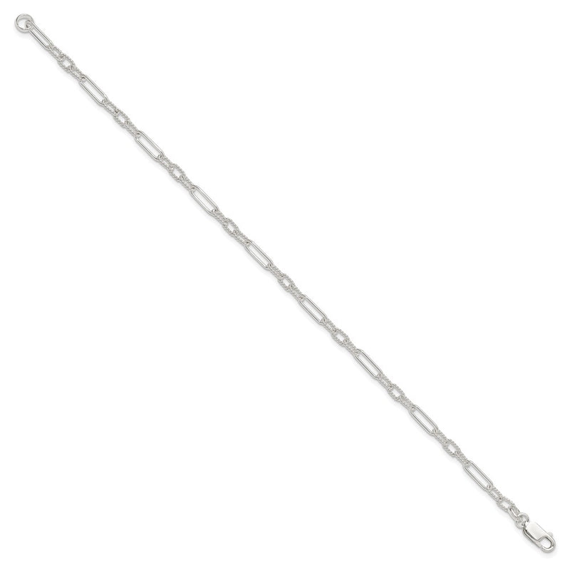 Sterling Silver Fancy Link Anklet