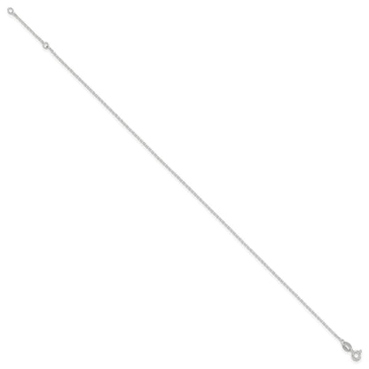 Sterling Silver 1mm Diamond-Cut 9In Plus 1In Ext. Anklet