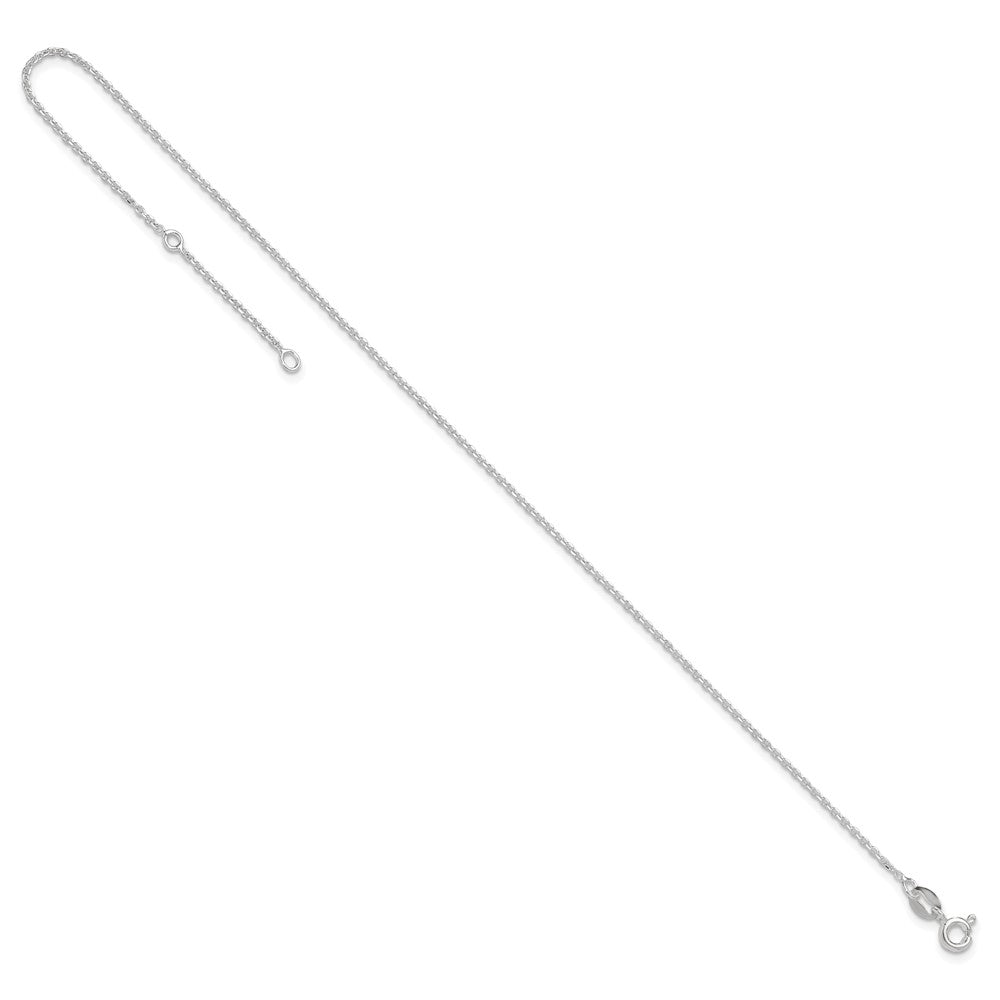 Sterling Silver 1mm Diamond-Cut 9In Plus 1In Ext. Anklet