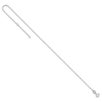 Sterling Silver 1mm Diamond-Cut 9In Plus 1In Ext. Anklet