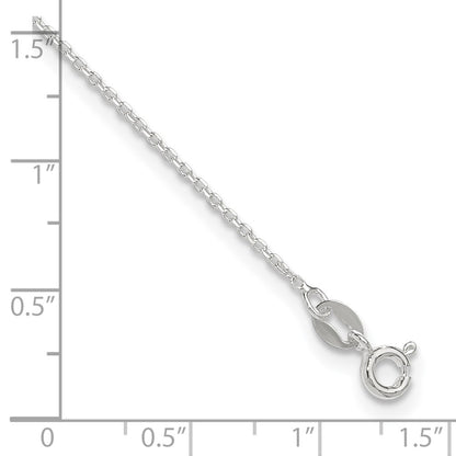 Sterling Silver 1mm Diamond-Cut 9In Plus 1In Ext. Anklet