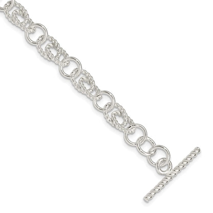 7 Inch Sterling Silver Double Twist Link Bracelet