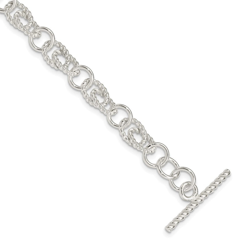 7 Inch Sterling Silver Double Twist Link Bracelet