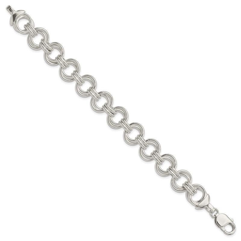 7.5 Inch Sterling Silver Fancy Link Bracelet
