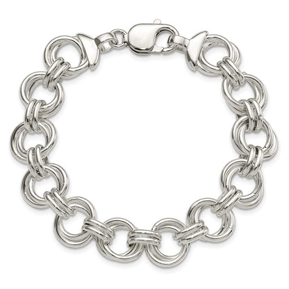 8.5 Inch Sterling Silver Polished Fancy Link Bracelet