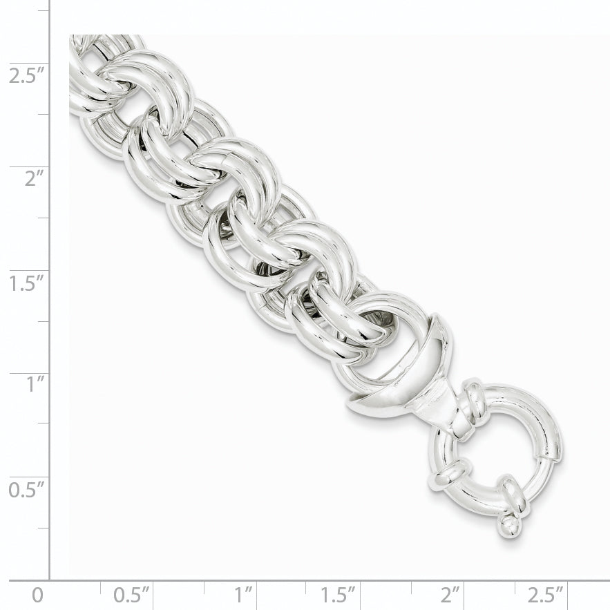 8 Inch Sterling Silver Fancy Link Bracelet
