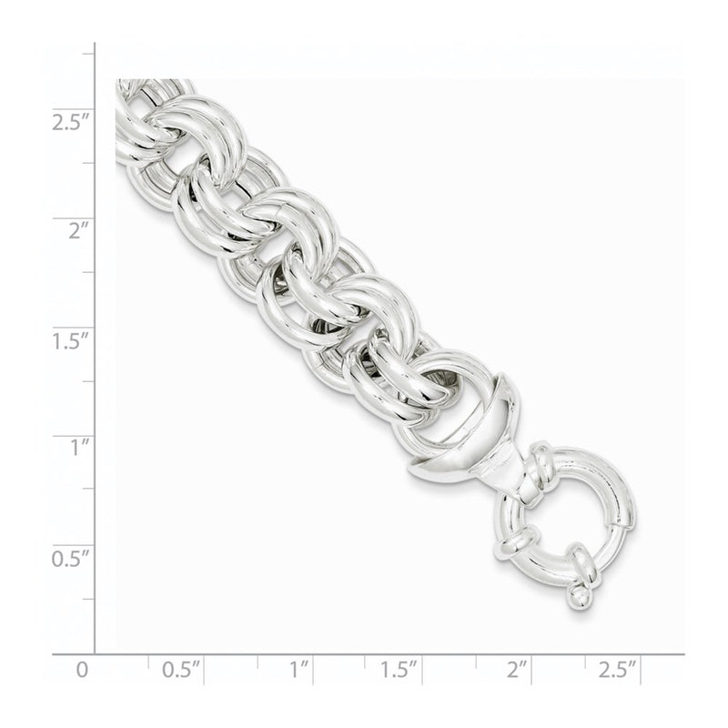 8 Inch Sterling Silver Fancy Link Bracelet