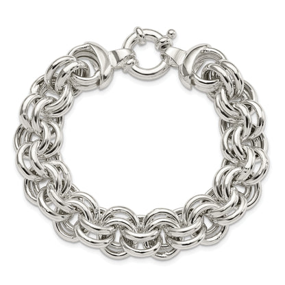8 Inch Sterling Silver Fancy Link Bracelet