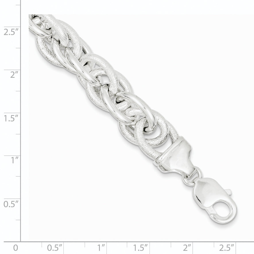 7.75 Inch Sterling Silver Fancy Link Bracelet