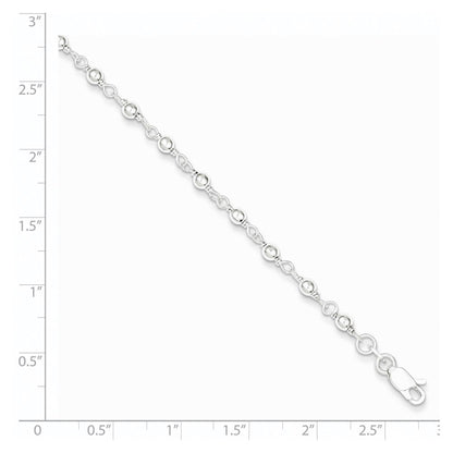 7.25 Inch Sterling Silver Bead And Link Bracelet