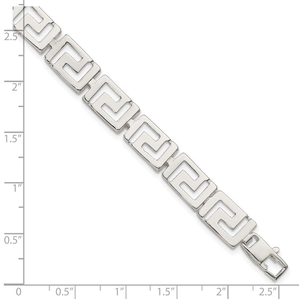7.5 Inch Sterling Silver Greek Key Bracelet