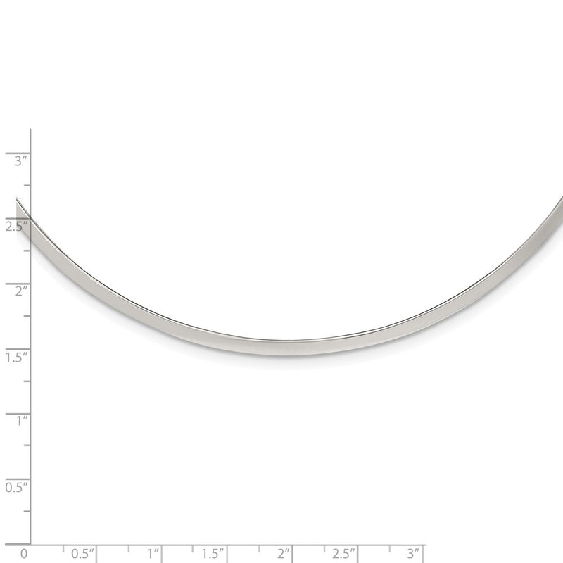 Sterling Silver Polished 3mm Neck Collar