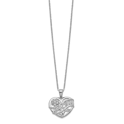 Sterling Silver Rhodium-Plated Mom Necklace