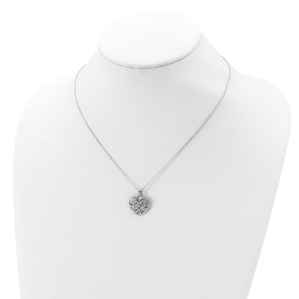 Sterling Silver Rhodium-Plated Mom Necklace
