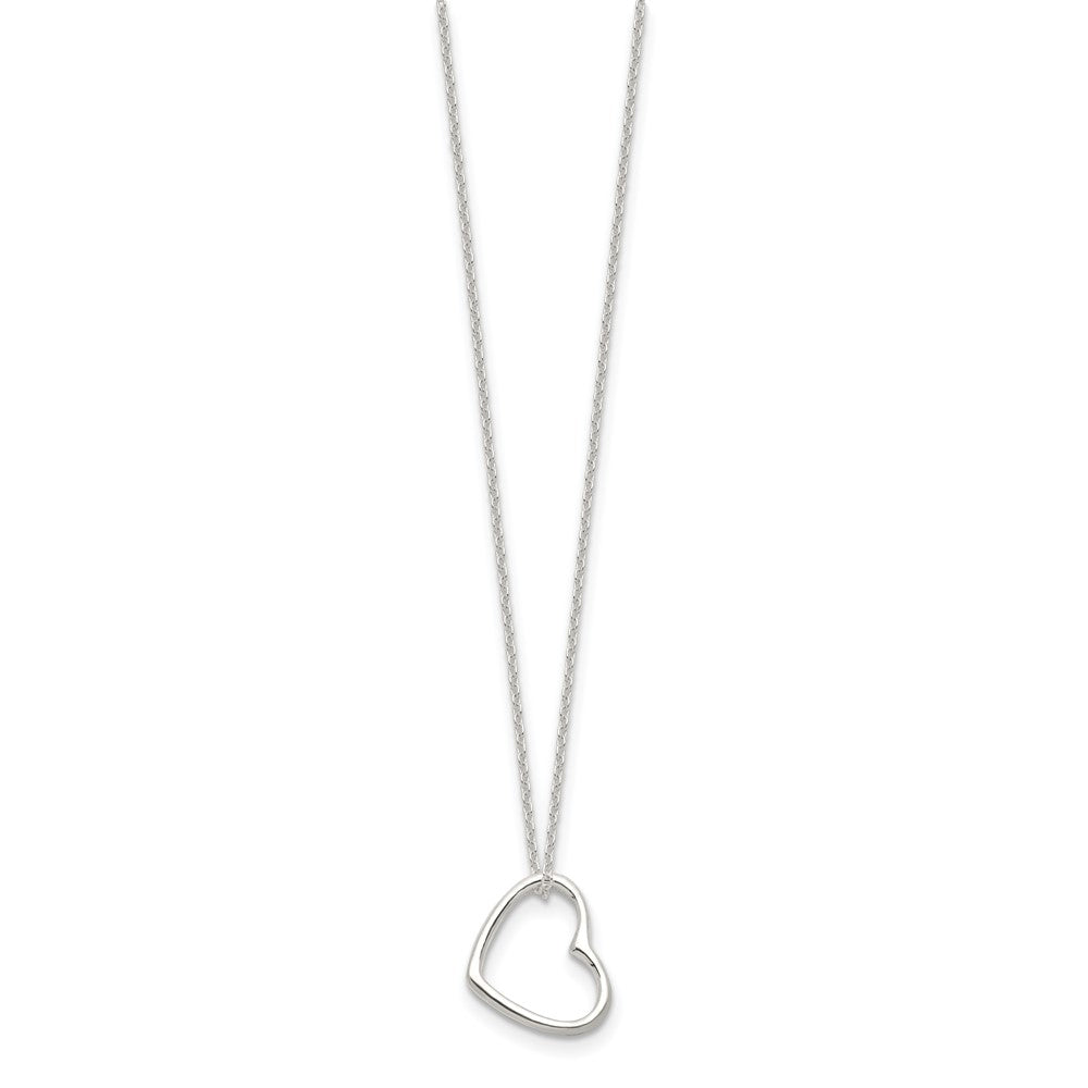 Sterling Silver Heart 14 In W/2 Ext Necklace