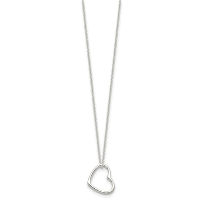 Sterling Silver Heart 14 In W/2 Ext Necklace