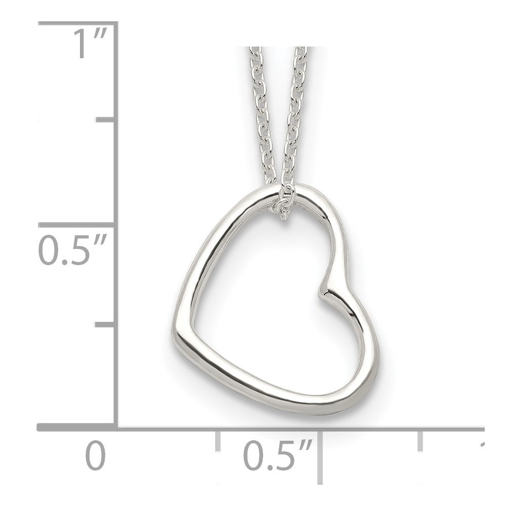 Sterling Silver Heart 14 In W/2 Ext Necklace