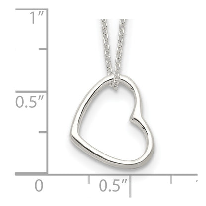 Sterling Silver Heart 14 In W/2 Ext Necklace