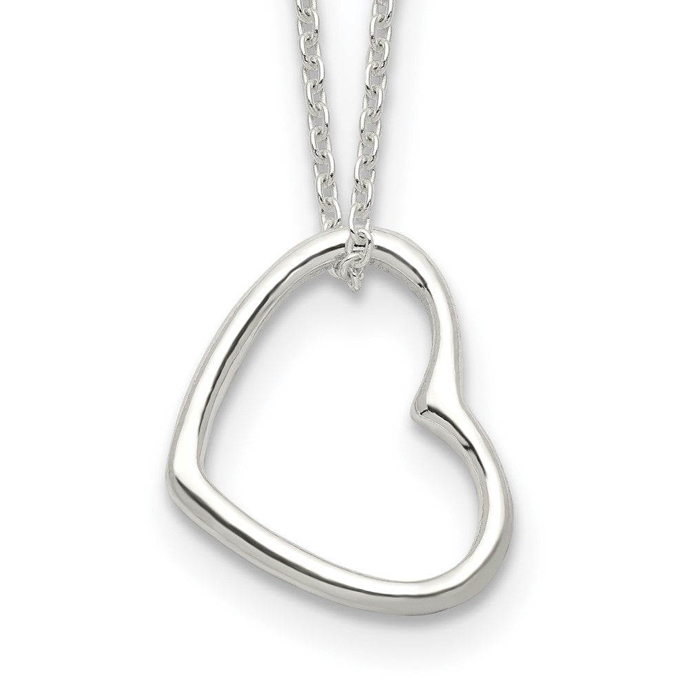 Sterling Silver Heart 14 In W/2 Ext Necklace