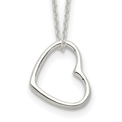 Sterling Silver Heart 14 In W/2 Ext Necklace