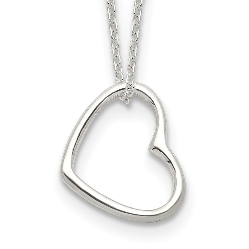 Sterling Silver Heart 14 In W/2 Ext Necklace