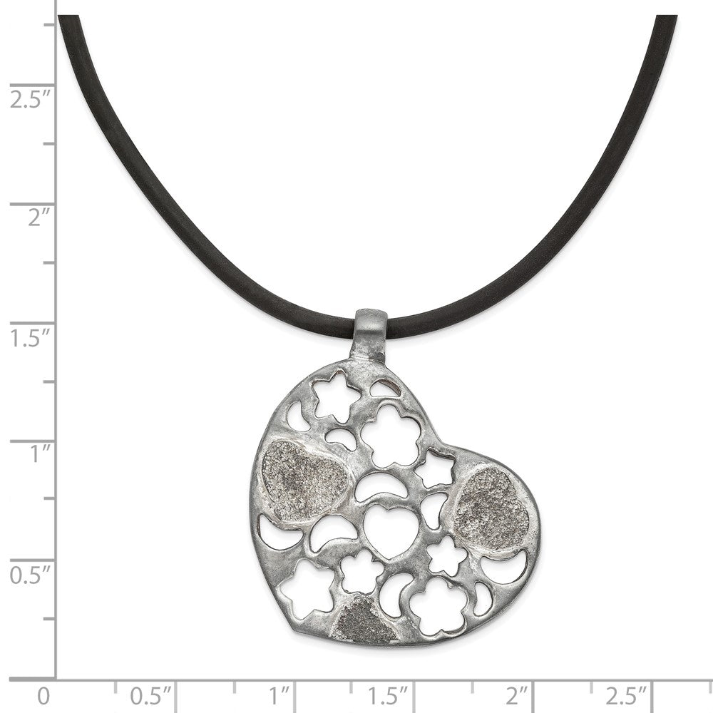 Sterling Silver Heart Cord Necklace
