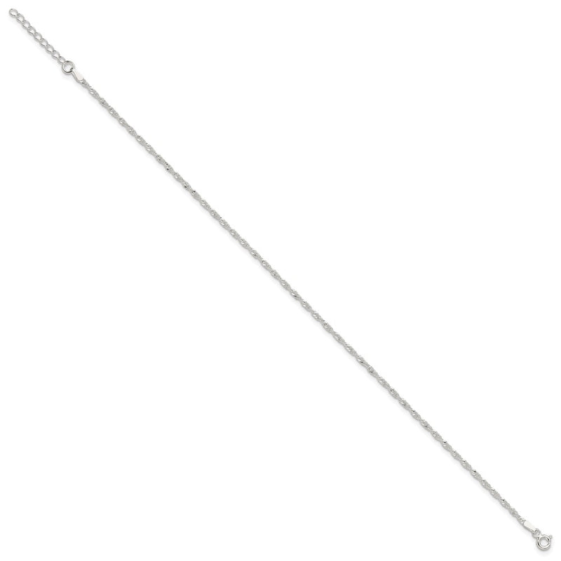9 Inch Sterling Silver In Singapore Plus 1In Ext. Chain Anklet