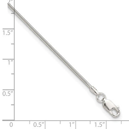 9 Inch Sterling Silver 1.5mm Round Snake Chain 9In Plus 1In Ext. Anklet