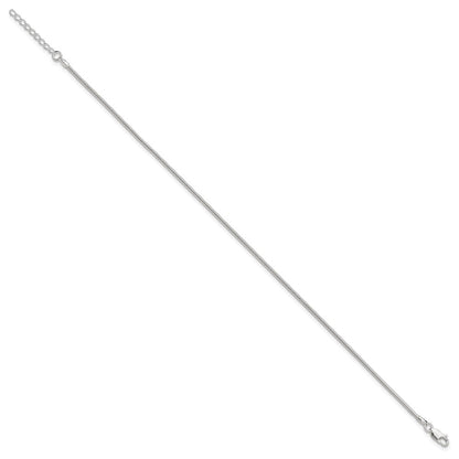 9 Inch Sterling Silver 1.5mm Round Snake Chain 9In Plus 1In Ext. Anklet