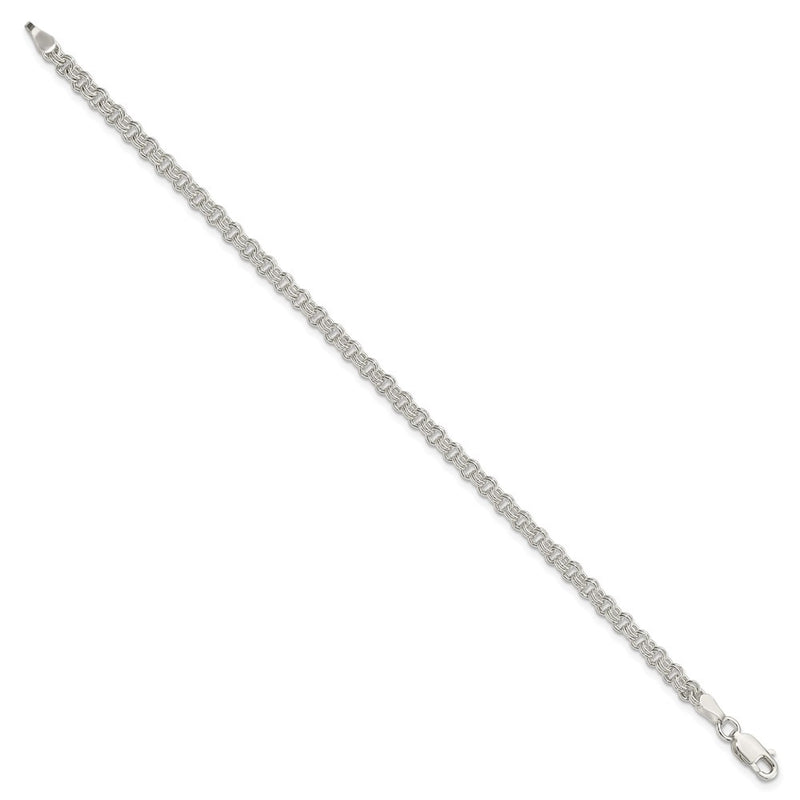 8 Inch Sterling Silver 3mm Double Link Charm Bracelet
